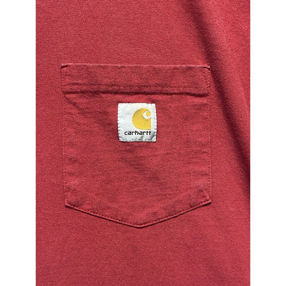 Carhartt Shirt Mens XL Red Single Pocket Plain Blank Short Sleeve Workwear - Picture 2 of 9